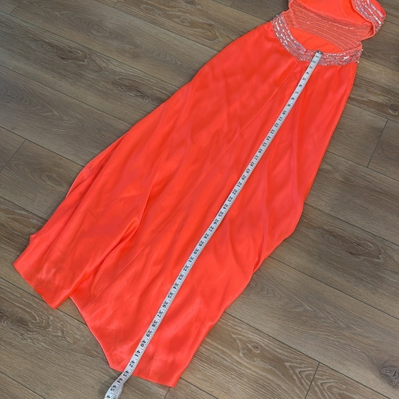 Betsy & Adam One-Shoulder Sequin Backless Gown - Picture 14 of 15